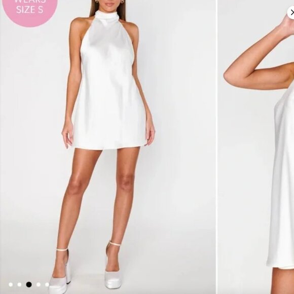 Show Me Your MuMu White Backless Halter Mini Dress - Picture 3 of 8